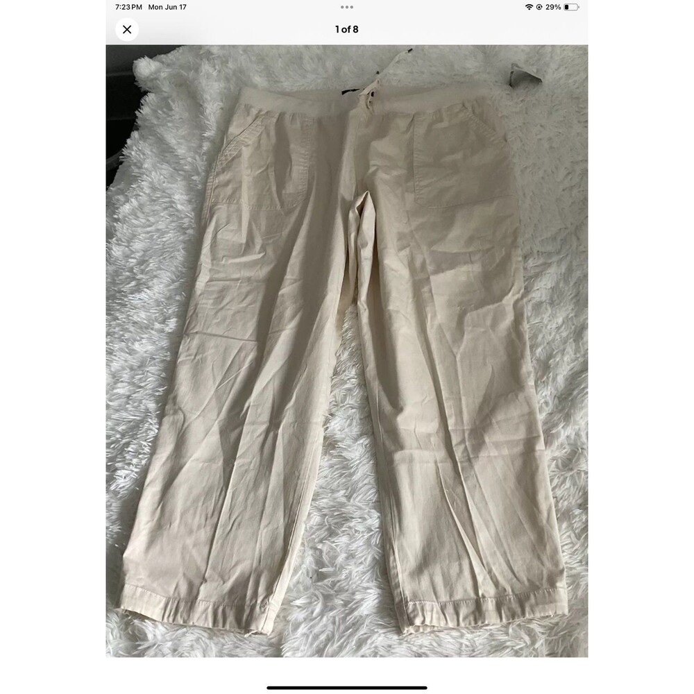 Chaps Women's Dream Lake Lightweight Elastic Waist Natural Cream Color Sz 1X NEW